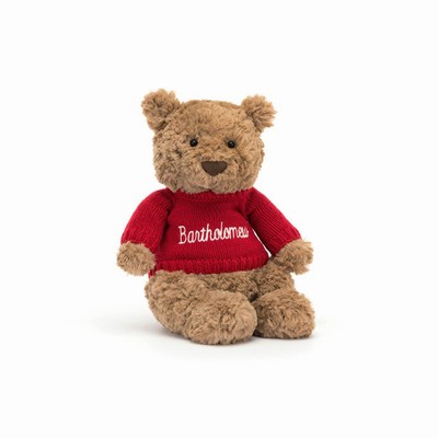 Jellycat Bartholomew Bear with Red Jumper Australia | 160725ADF